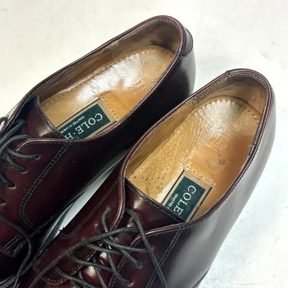 VGUC Rancourt & Co. x Cole Haan Cap Toe Derby Burgundy Made in Maine USA 8 D
